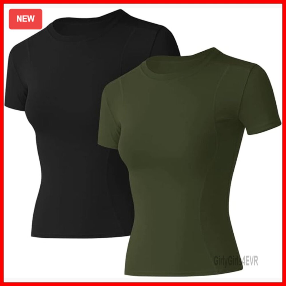 Compression Workout Tee Pack Dry Fit Athletic Yog… - image 1